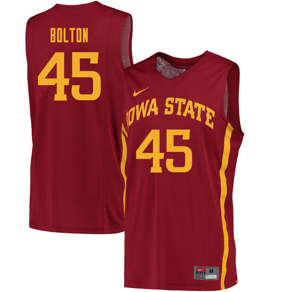 Men #45 Rasir Bolton Iowa State Cyclones College Basketball Jerseys Sale-Cardinal